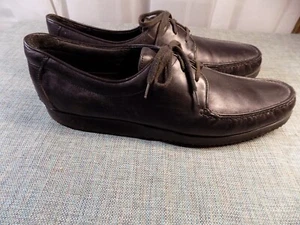 E.T. Wright Men Size 15 AA Leather Dress Shoes BLACK Vibram Non-Skid Soles USA - Picture 1 of 7