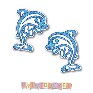 Cute Dolphin sticker 120mm twin pack quality water/fade proof vinyl - Picture 1 of 1