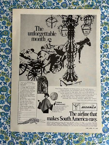 Vintage 1969 Avianca Airlines Print Ad Jet Tours Bogota - Picture 1 of 7