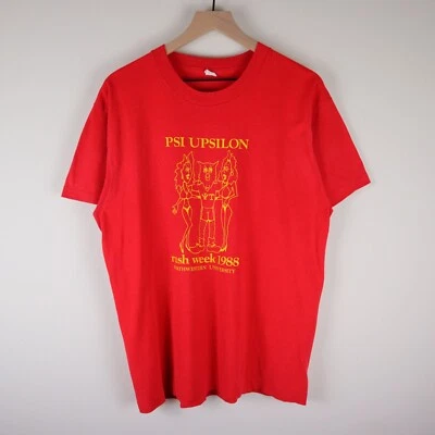 Vintage 1988 Northwestern University Psi Upsilon Rush Week Shirt XL 21.5x28.5 - Image 1 of 4