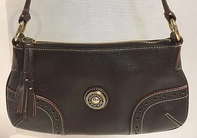 Vintage*Dooney & Bourke*Cuero Francés Marrón*Baguette*Cartera* 16312i Foto 1 de 4