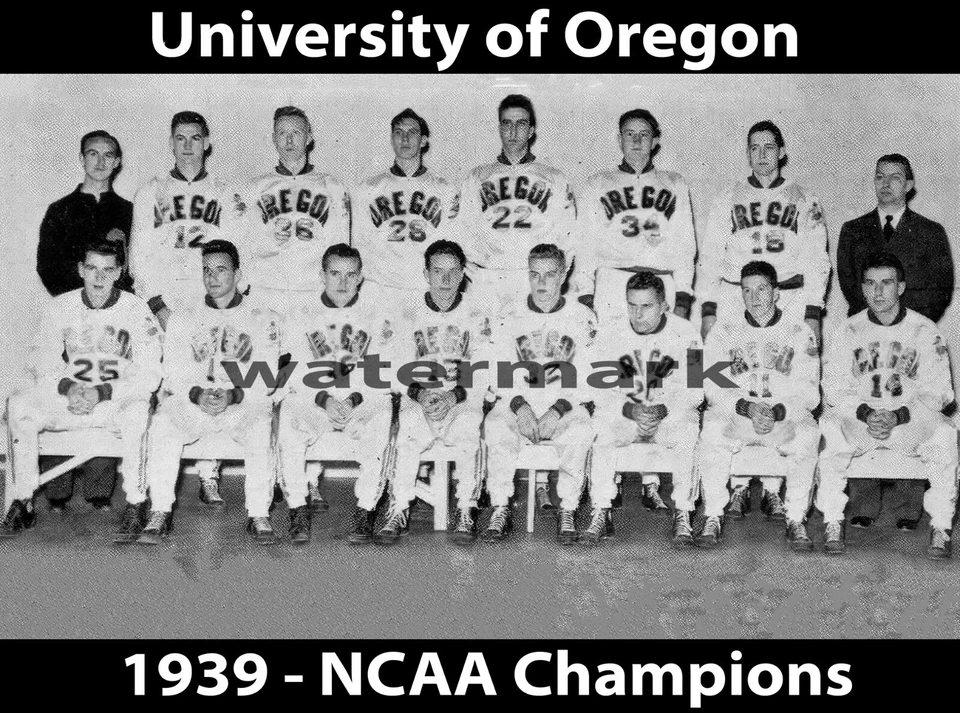 University of Oregon - 1939 NCAA Basketball Champions, 8x10 B&W Team Photo - Image 1 of 1