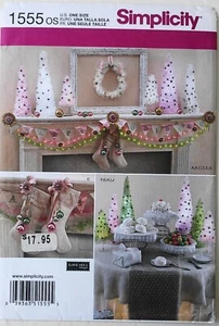 Simplicity 1555 Christmas Decorations Trees Stocking Ornaments Sewing Pattern - Picture 1 of 1