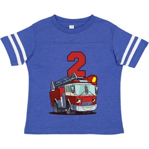 Inktastic 2nd Birthday Fire Truck Toddler T-Shirt Second Firetruck Engine Gift - Picture 1 of 15