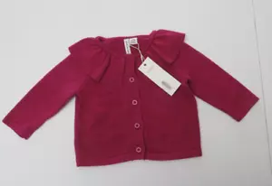 Janie and Jack fuchsia color long sleeve cardigan sweater, 3-6 months, NWT - Picture 1 of 3