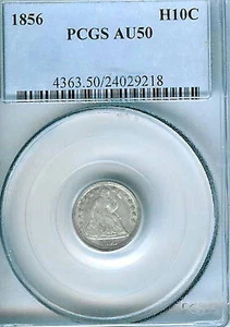 1856 Seated Half Dime : PCGS AU50 - Picture 1 of 2