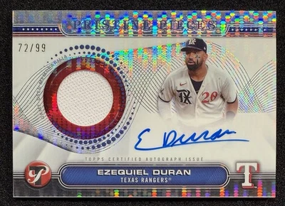 2024 Topps Pristine Ezequiel Duran Pristine Pieces Relic Auto /99 Texas Rangers - Image 1 of 2