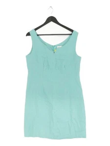 East Women's Midi Dress UK 12 Green 100% Linen Sleeveless Midi V-Neck A-Line - Picture 1 of 6