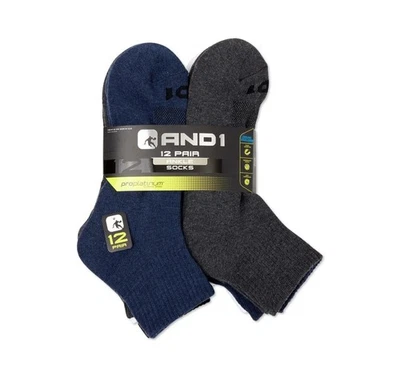 AND1 Calcetines Hombre, Calcetines Cuarto Cojín, Paquete de 12, Talla 6-12,5 Foto 1 de 4