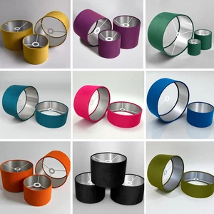 Neu Samt Lampenschirm Deckenschirme Tisch- und Bodenlampenschirm mit Silberfutter - Bild 1 von 44