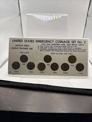 United States Emergency Coinage Set No. 2 Wartime Steel & Brass Cents - Image 1 of 4