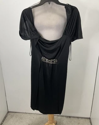 Marc Bouwer Glamit! Black Beaded Back Window Short Sleeve Dress 4 - Image 1 of 3