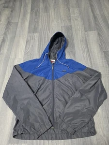 Vtg 80s Nike Gray Tag Blue & Gray Full-Zip Windbreaker Hooded Jacket Size M E18 - Picture 1 of 5