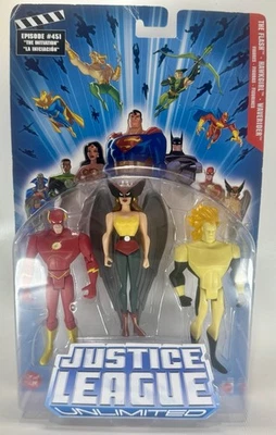Paquete de 3 figuras de acción Mattel Justice League Unlimited Flash Hawkgirl Waverider Foto 1 de 4