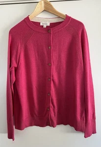 White Stuff Ladies Mid Pink 100% Organic Cotton Cardigan UK 18 Excellent Conditn - Picture 1 of 5