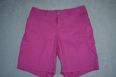 Duluth Trading Co 短裤女式 18 Dry On The Fly Cargo 10 英寸内缝 Megenta 46733 — 第 1/4 张图片