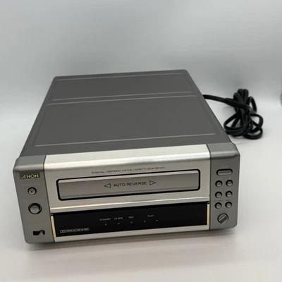 DENON DRR-M10 Cassette Deck Auto Reverse Audio Player Silver AC100V Tested -N14 - Image 1 of 4