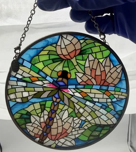 Libélula Loto Nenúfares Vidrieras Atrapasol Percha Ventana Decoración Amia - Imagen 1 de 7