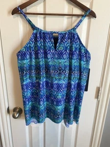 Miraclesuit Badeanzug Tankini Oberteil Guckloch Bauchkontrolle Blau Damen Plus 22W - Bild 1 von 3