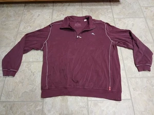 TOMMY BAHAMA Sweater RELAX Mens XL Maroon Casual Pullover 1/4 Zip Outdoor Marlin - Picture 1 of 18