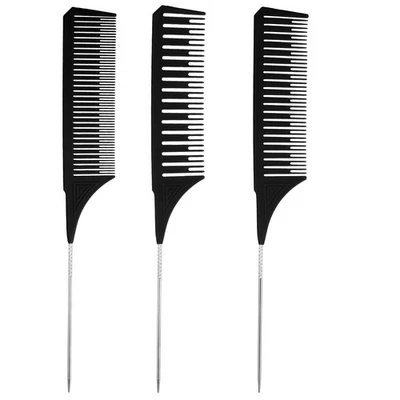 3 Pcs Highlighting Combs Professional Hair Dye Comb Weaving Combs with Long Tail - Image 1 of 4