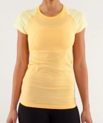 Camisa manga corta Rare a Lululemon Swiftly Tech 2.0 en amarillo-naranja 4 Foto 1 de 4