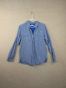 Columbia Sportswear Company PFG Shirt Long Sleeve Size M Blue Checkered Fishing - Picture 1 of 11
