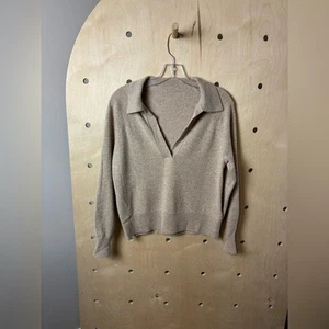 J.CREW 100% Kaschmir Kragen V-Ausschnitt Polo Pullover HEATHER STONE AZ241 S? - Bild 1 von 5