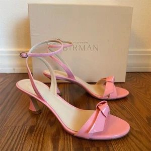 Alexandre Birman Clarita Bell 60 Pink Slingback Sandals Size 37/ 7 Bow Detail - Picture 1 of 9