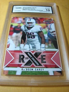 KA'DEEM CAREY BEARS 2014 UPPER DECK ROOKIE EXCLUSIVES RC # RE11 GRADED 10 - Picture 1 of 1