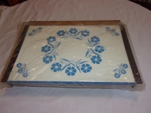 BLUE & WHITE FLORAL WARM-O-TRAY PARTY HOSTESS WARMER ATLANTIC GIFTWARES BOX - Picture 1 of 9
