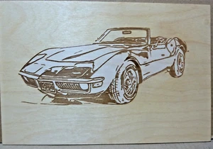Wood  Distressed 58 Corvette Wall Hanging Plaque-Art-Decoration Engraved - Picture 1 of 2