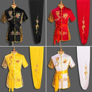 Conjunto de artes marciales uniforme de lentejuelas bordadas dragón de alta calidad Kung Fu Tai Chi - Imagen 1 de 13