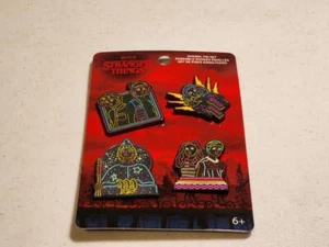 Funko Stranger Things BlackLight Enamel Pin Set Of 4 NEW - Picture 1 of 3
