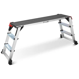 Aluminum Work Platform Step Ladder, Rust-proof Portable Step Ladder Load 330 LBS - Picture 1 of 7