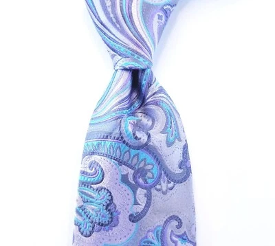 Corbata Jones New York Lavanda, Gris y Azul Estampado 100% Seda 3 1/4" x 58 1/2" Foto 1 de 4