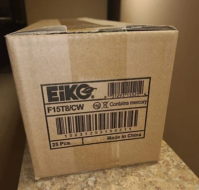 Eiko F15T8/CW fluorescent light 18" long bulbs - qty. 25 for 1 price - New - Image 1 of 4