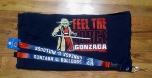 Gonzaga Bulldogs Star Wars Yoda Feel the Force t shirt and Lanyard Basketball - Picture 1 of 6