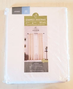 JCP Home Cool White Jenner Rod Pocket Back Tab Curtain Panel - 45" 63" - Picture 1 of 3
