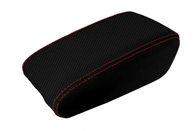 Se adapta a Acura CL 2000-2003 tapa de consola de fibra de carbono reposabrazos cubierta puntada roja Foto 1 de 4