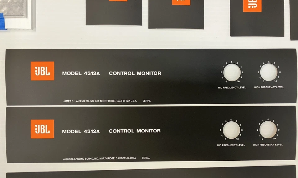 jBL 4312A Front Speaker Baffle Panel Aluminum Badges PAIR -Replacements NEW! - Image 1 of 1