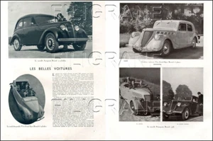 2 Seiten/Text-Gravuren von 1937: AUTO RENAULT JUVAQUATRE PRIMAQUATRE VIVA SPORT - Bild 1 von 1