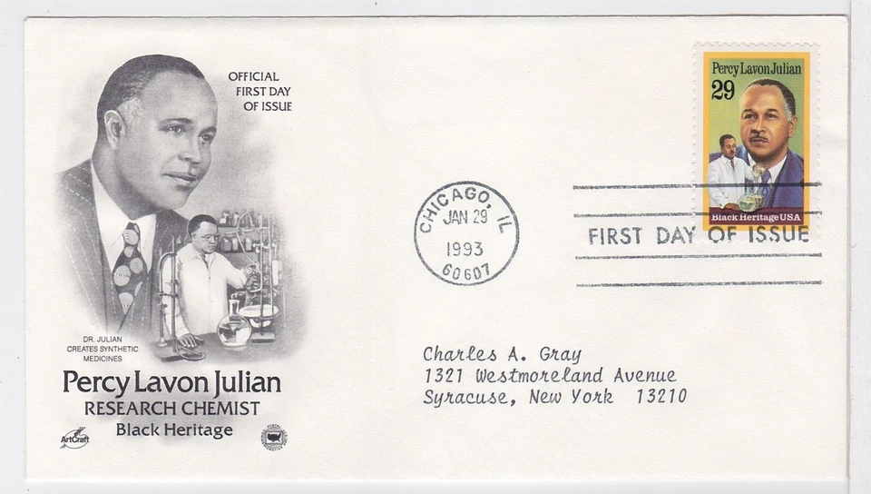 TurtlesTradingPost- Percy Lavon Julian - 1993 #2746 FDC- Artcraft Variety Cachet - Image 1 of 1