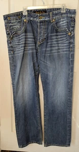Jeans blu Rivet De Cru taglia 38 rilassato effetto invecchiato bottoni mosca - Foto 1 di 6