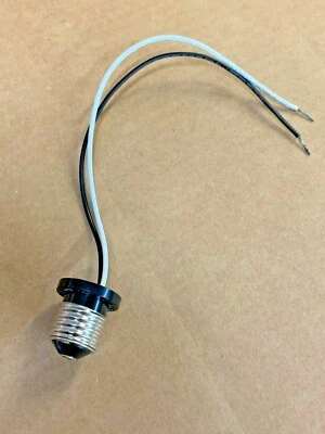 Pack of 2 - E26 Medium Base Flanged socket Adapter, Male, 10" leads,  ZE-405 - Image 1 of 4