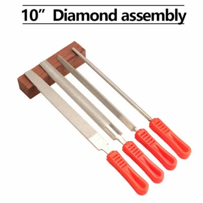 10 Inch Diamond Coated File Set Filing Stone Grind Grinding Top 120# Hand Tool - Image 1 of 4
