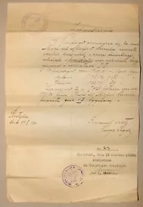 Jewish Judaica 1933 Poland Bialystok GOLDBERGA School Certificate Letter - Picture 1 of 4
