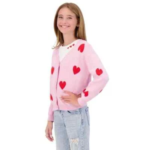 DKNY Youth 2-Piece Cardigan Set, White Shirt & Pink Cardigan, Size: M-10/12 - Picture 1 of 6