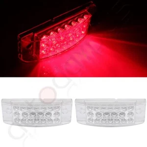 2Pcs 6" Clear Lens Red LED Turn Signal Side Marker Universal Truck Trailer 20LED - Foto 1 di 7