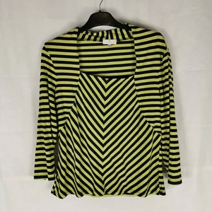 Ladies Top Size M 12 14 Petite CC COUNTRY CASUALS Lime Green 3/4 Sleeves - Picture 1 of 9